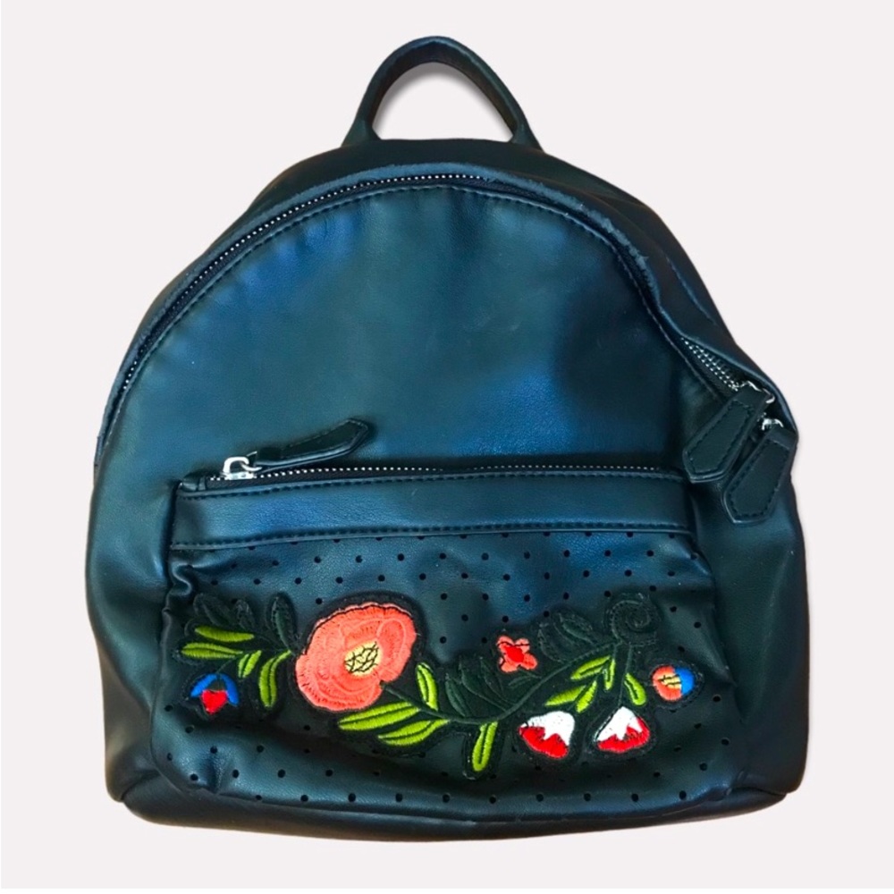 - Dream control faux leather with embroidered floral pattern on front and …